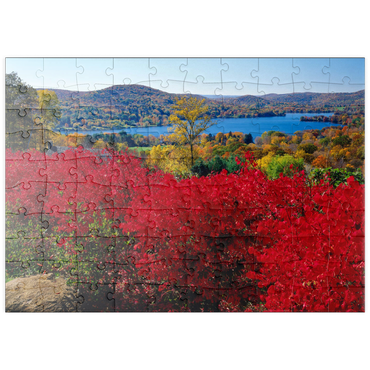 puzzleplate Herbststimmung am Lake Waramaug, Connecticut, USA 100 Puzzle