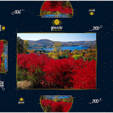 Herbststimmung am Lake Waramaug, Connecticut, USA 200 Puzzle Schachtel 3D Modell
