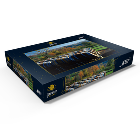 Alternative Darstellung des Puzzle-Motivs Hopkins Weingut an der Connecticut Weinstraße, Lake Waramaug, Connecticut, USA – Puzzleteile: 1000