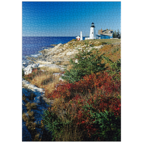 Darstellung des Puzzle Motivs Pemaquid Point mit Leuchtturm, Maine, USA - Puzzleteile: 1000