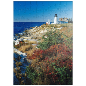 Darstellung des Puzzle Motivs Pemaquid Point mit Leuchtturm, Maine, USA - Puzzleteile: 100
