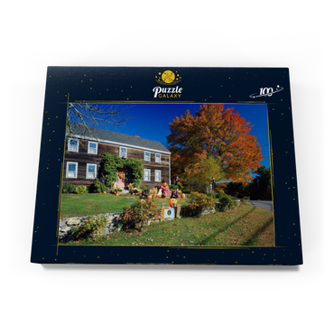 Haus mit Halloween Dekoration, Maine, USA 100 Puzzle Schachtel Ansicht3