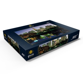 Alternative Darstellung des Puzzle-Motivs Yachthafen mir der Skyline von Boston, Massachusetts, USA – Puzzleteile: 1000