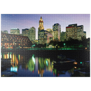 puzzleplate Yachthafen mir der Skyline von Boston, Massachusetts, USA 1000 Puzzle
