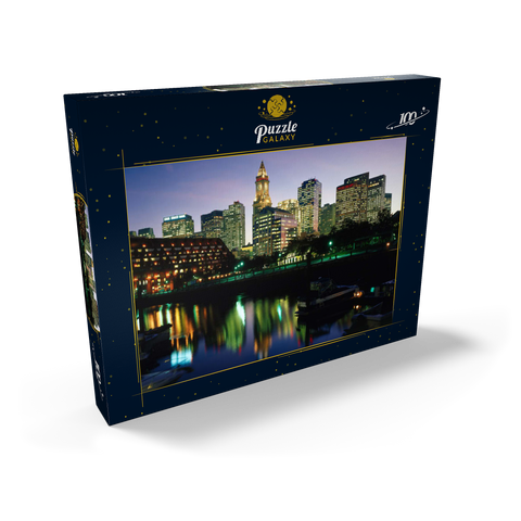 Yachthafen mir der Skyline von Boston, Massachusetts, USA 100 Puzzle Schachtel Ansicht2