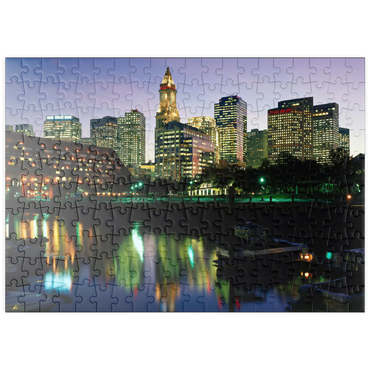puzzleplate Yachthafen mir der Skyline von Boston, Massachusetts, USA 200 Puzzle