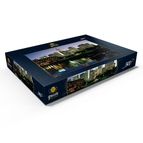 Alternative Darstellung des Puzzle-Motivs Yachthafen mir der Skyline von Boston, Massachusetts, USA – Puzzleteile: 500