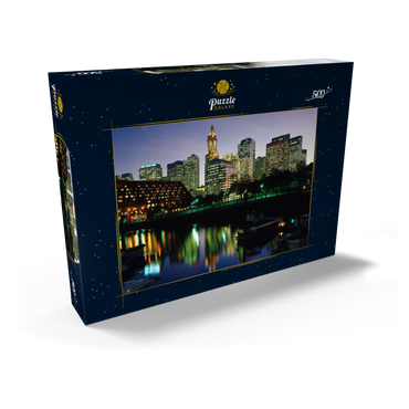 Yachthafen mir der Skyline von Boston, Massachusetts, USA 500 Puzzle Schachtel Ansicht2