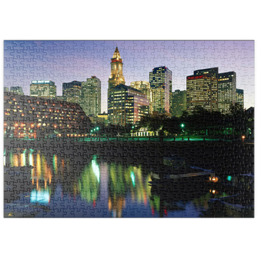 puzzleplate Yachthafen mir der Skyline von Boston, Massachusetts, USA 500 Puzzle