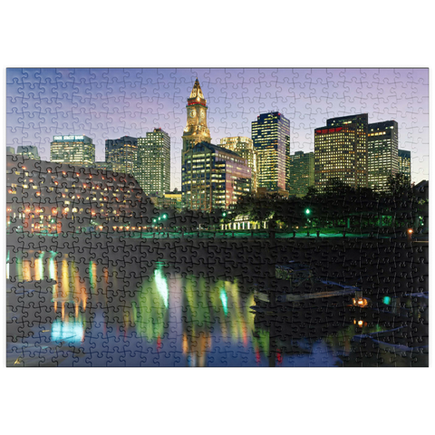 puzzleplate Yachthafen mir der Skyline von Boston, Massachusetts, USA 500 Puzzle