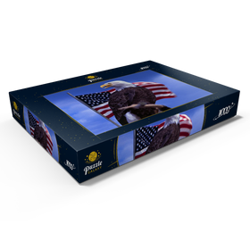 Alternative Darstellung des Puzzle-Motivs Weißkopfseeadler vor Amerikanischer Flagge, USA – Puzzleteile: 1000