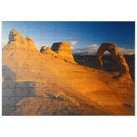 puzzleplate Blick auf Delicate Arch, Arches Nationalpark, Utah, USA 100 Puzzle