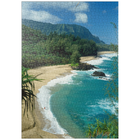Darstellung des Puzzle-Motivs Lumahai Beach, Insel Kauai, Hawaii, USA – Puzzleteile: 1000