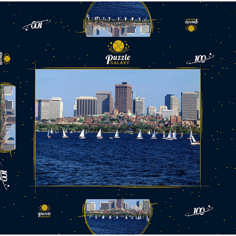 Skyline von Boston, Massachusetts, USA 100 Puzzle Schachtel 3D Modell