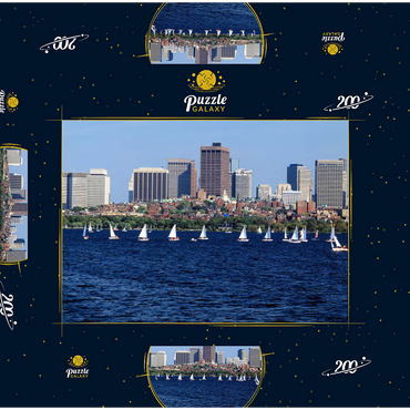 Skyline von Boston, Massachusetts, USA 200 Puzzle Schachtel 3D Modell