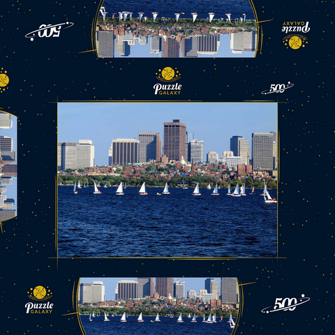 Skyline von Boston, Massachusetts, USA 500 Puzzle Schachtel 3D Modell