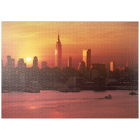 puzzleplate Skyline mit Empire State Building, Manhattan, New York City, New York, USA 1000 Puzzle
