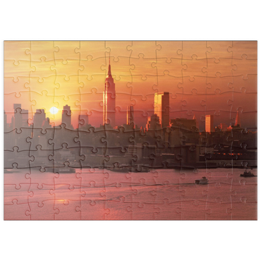 puzzleplate Skyline mit Empire State Building, Manhattan, New York City, New York, USA 100 Puzzle