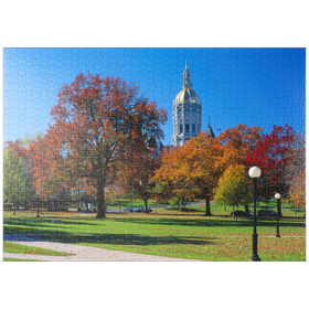 Darstellung des Puzzle-Motivs Park mit Kapitol in Hartford, Connecticut, USA – Puzzleteile: 1000