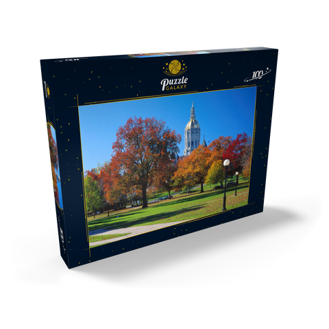 Park mit Kapitol in Hartford, Connecticut, USA 100 Puzzle Schachtel Ansicht2