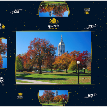 Park mit Kapitol in Hartford, Connecticut, USA 100 Puzzle Schachtel 3D Modell