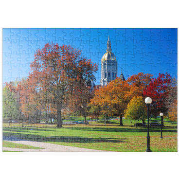puzzleplate Park mit Kapitol in Hartford, Connecticut, USA 200 Puzzle