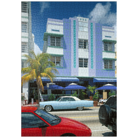 Darstellung des Puzzle-Motivs Art Deco Hotel am Ocean Drive in Miami Beach, Florida, USA – Puzzleteile: 1000