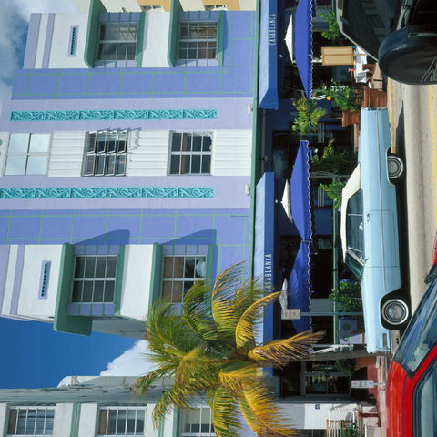 Art Deco Hotels am Ocean Drive in Miami Beach, Florida, USA 100 Puzzle 3D Modell
