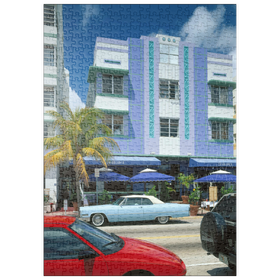 Darstellung des Puzzle Motivs Art Deco Hotel am Ocean Drive in Miami Beach, Florida, USA - Puzzleteile: 500