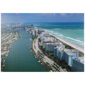 Darstellung des Puzzle-Motivs Blick über Miami Beach, Florida, USA – Puzzleteile: 1000