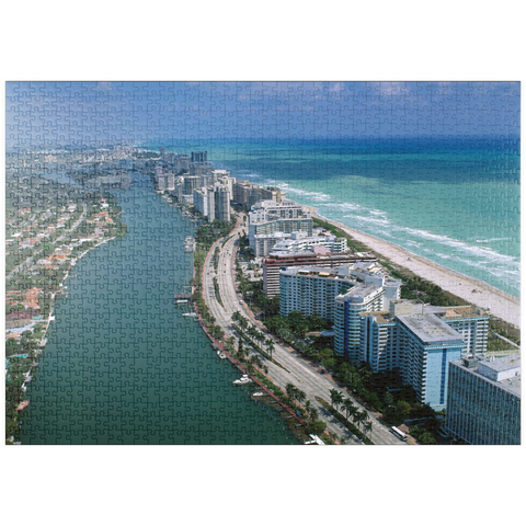 puzzleplate Blick über Miami Beach, Florida, USA 1000 Puzzle