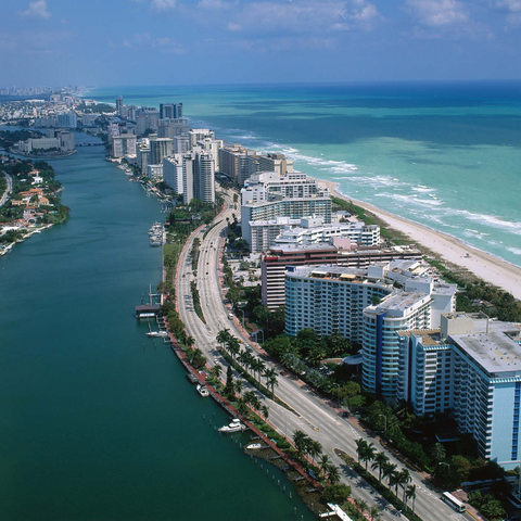 Blick über Miami Beach, Florida, USA 1000 Puzzle 3D Modell