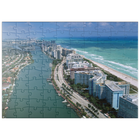 puzzleplate Blick über Miami Beach, Florida, USA 100 Puzzle