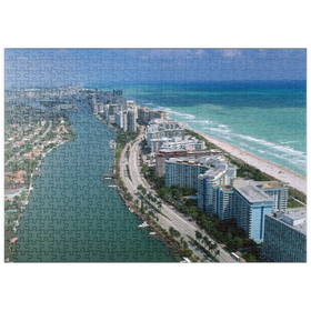 Darstellung des Puzzle Motivs Blick über Miami Beach, Florida, USA - Puzzleteile: 500