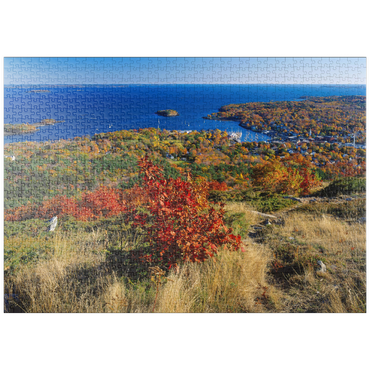 puzzleplate Stadtübersicht und Yachthafen von Camden, Maine, USA 1000 Puzzle