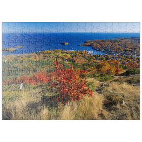 Darstellung des Puzzle-Motivs Stadtübersicht und Yachthafen von Camden, Maine, USA – Puzzleteile: 200