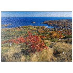 Darstellung des Puzzle Motivs Stadtübersicht und Yachthafen von Camden, Maine, USA - Puzzleteile: 500