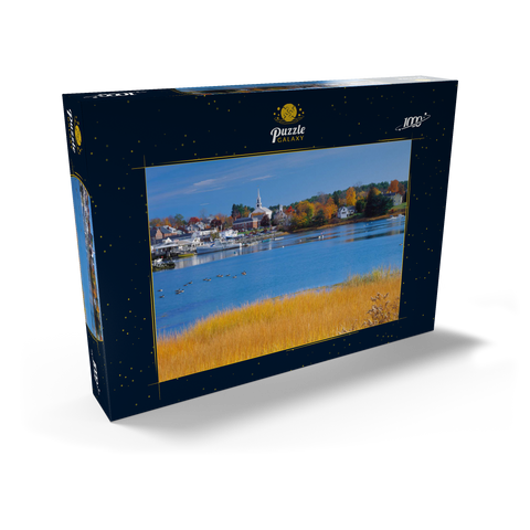Stadtübersicht und Yachthafen von Damariscotta, Maine, USA 1000 Puzzle Schachtel Ansicht2