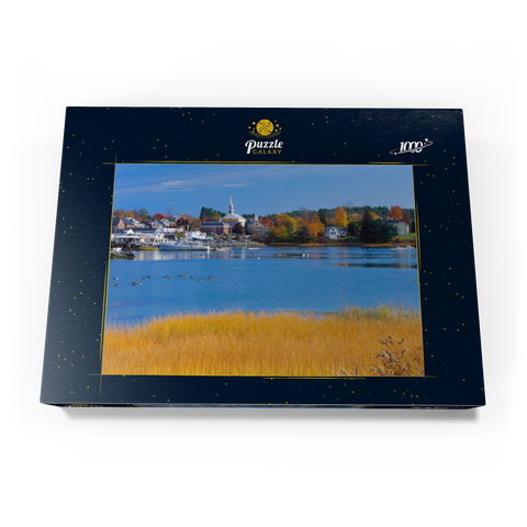 Stadtübersicht und Yachthafen von Damariscotta, Maine, USA 1000 Puzzle Schachtel Ansicht3