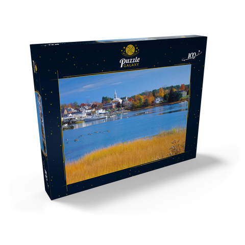 Stadtübersicht und Yachthafen von Damariscotta, Maine, USA 100 Puzzle Schachtel Ansicht2