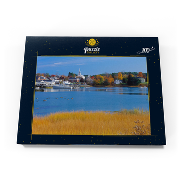 Stadtübersicht und Yachthafen von Damariscotta, Maine, USA 100 Puzzle Schachtel Ansicht3