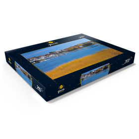 Darstellung des Puzzle Motivs Stadtübersicht und Yachthafen von Damariscotta, Maine, USA - Puzzleteile: 200