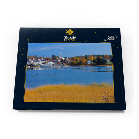 Stadtübersicht und Yachthafen von Damariscotta, Maine, USA 200 Puzzle Schachtel Ansicht3