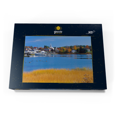 Stadtübersicht und Yachthafen von Damariscotta, Maine, USA 500 Puzzle Schachtel Ansicht3