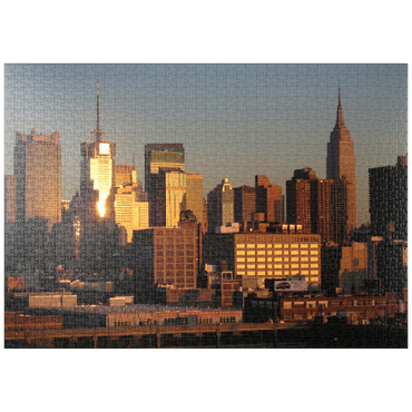 puzzleplate Blick über Hudson auf Manhattan, New York City, New York, USA 1000 Puzzle