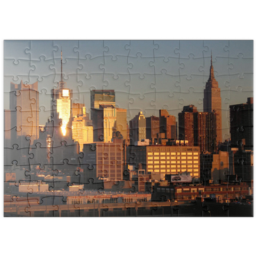 puzzleplate Blick über Hudson auf Manhattan, New York City, New York, USA 100 Puzzle