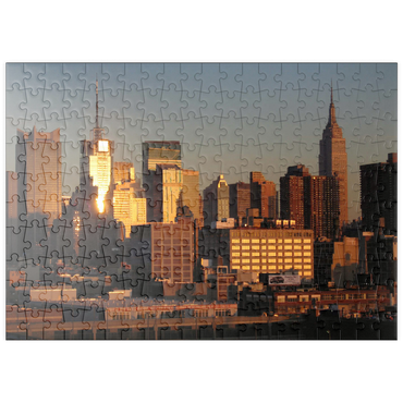 puzzleplate Blick über Hudson auf Manhattan, New York City, New York, USA 200 Puzzle