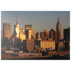 Darstellung des Puzzle-Motivs Blick auf Manhattan im Abendlicht, New York City, USA – Puzzleteile: 500