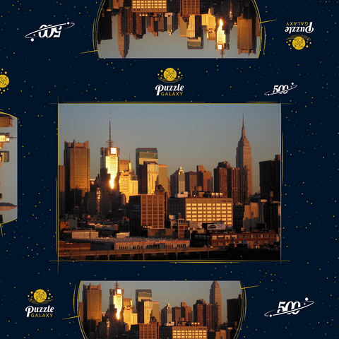 Blick über Hudson auf Manhattan, New York City, New York, USA 500 Puzzle Schachtel 3D Modell