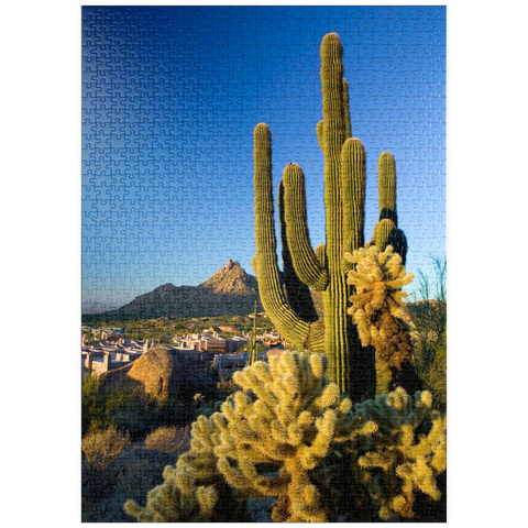 puzzleplate Four Seasons Hotelanlage mit Pinnacle Peak, Scottsdale, Arizona, USA 1000 Puzzle